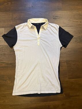 Paul Smith White Polo with Navy Short Sleeves